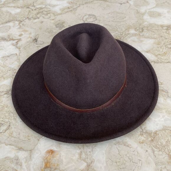 Yellow 108 Dylan Fedora Brown with Leather Bow $199 USD Retail - Picture 4 of 11
